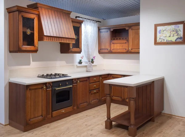 Empty wooden kitchen — Stock Photo, Image