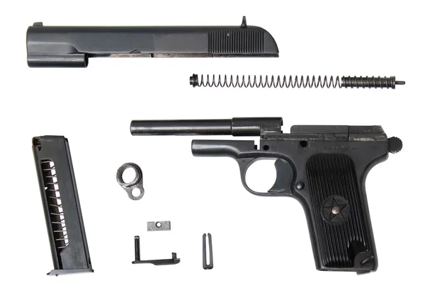 Disassembled tt-t traumatic gun Royalty Free Stock Photos