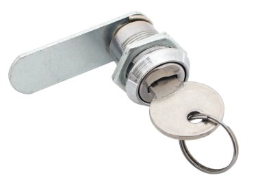 Metal posta kutusu kilidi beyaz arkaplanda izole edildi