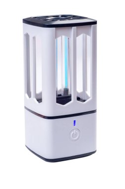 uv desinfecton lambası beyaz arkaplanda izole.