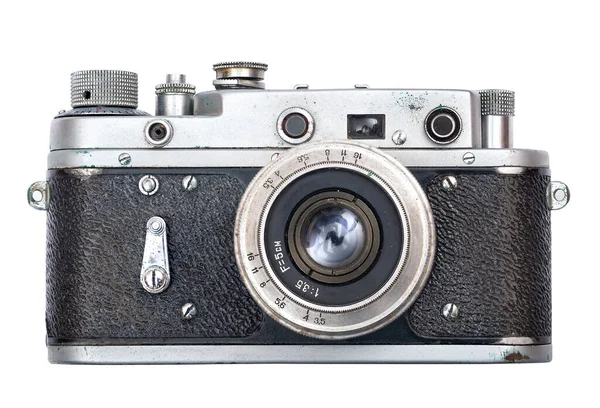 Old Film Camera Ussr Isolated White Background — Stock Photo, Image