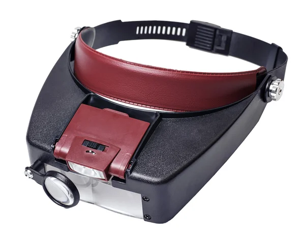 Headband magnifer with detachable light source box — Stock Photo, Image