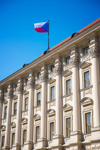 Czech flag in Prague — Stock Photo, Image
