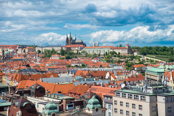 Top views of the old town in Prague