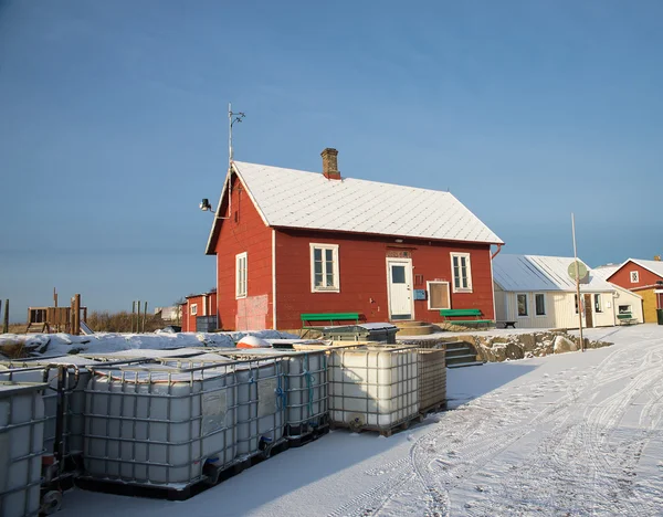 Rotes Haus in Schweden — Stockfoto