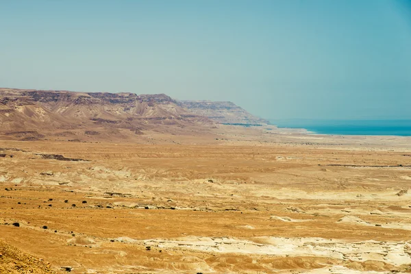 Masada widok z wysokości na pustyni — Zdjęcie stockowe