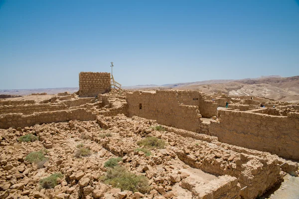 Masada uitzicht vanaf de hoogten op woestijn — Stockfoto