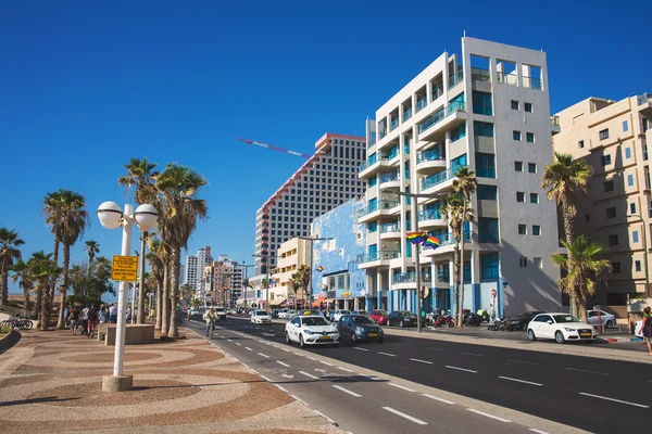 Widok z dzielnicy biznesowej w mieście Tel Awiw — Zdjęcie stockowe