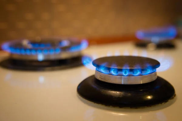 Blue gas burns — Stock Photo, Image