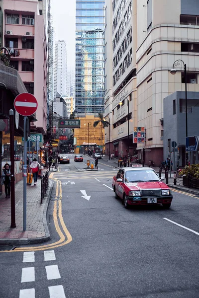 Hongkong Januar 2019 Zentraler Bereich Der Stadt Mit Viel Werbung — Stockfoto