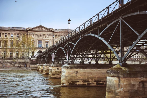 Pont Des Arts Borús Időben Párizsban — Stock Fotó