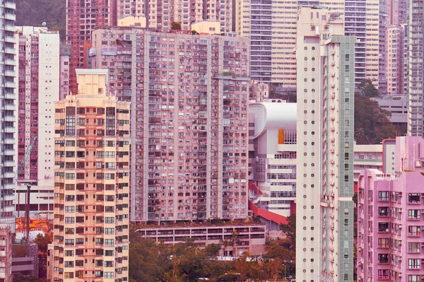 Área Residencial Densamente Povoada Hong Kong — Fotografia de Stock