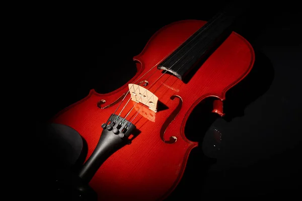 Part Violin Dark Background — Stock Photo, Image