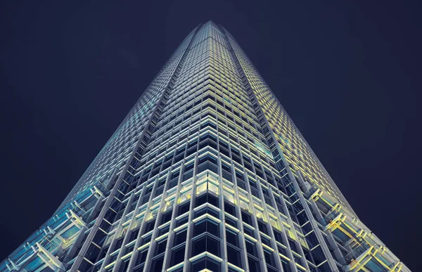 Hong Kong Enero 2019 Centro Financiero Internacional Por Noche Vista — Foto de Stock