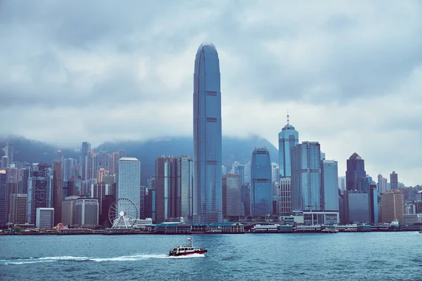 Grattacieli Hong Kong Victoria Harbor — Foto Stock