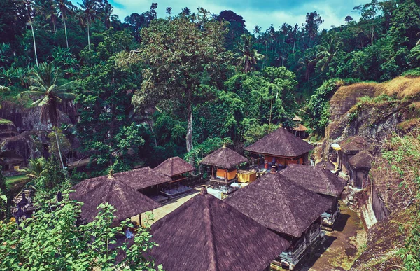 Telhado Palha Templo Gunung Kawi Tampaksiring Bali Indonésia — Fotografia de Stock