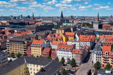 City landscape. View of the central historical part of Copenhagen from a height.