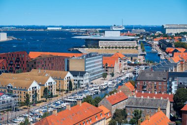 City landscape. View of the central historical part of Copenhagen from a height.
