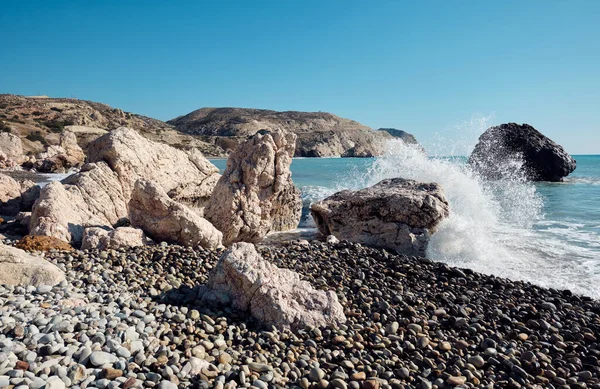 Schöne Meereslandschaft Aphrodite Bucht Mittelmeer Zypern — Stockfoto