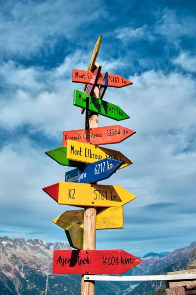 Pointers Highest Mountains World Alps Chamonix France — Stock Photo, Image