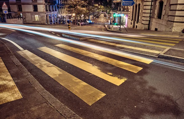 Crosswalk Centrum Genewy Pobliżu — Zdjęcie stockowe