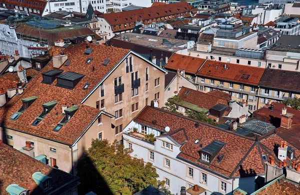 Vieux Beaux Bâtiments Genève Vue Haut Suisse — Photo