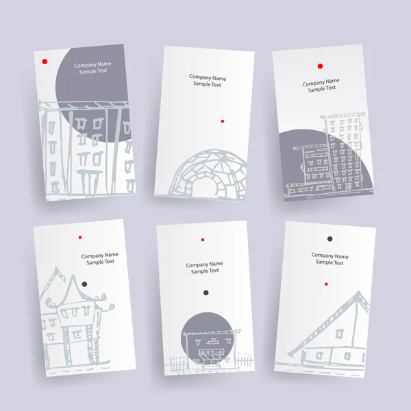 Set di società di architettura identificare le carte. Tag vettoriali illustrati — Vettoriale Stock