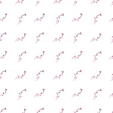 Pembe dalları ile sorunsuz vektör suluboya arka plan