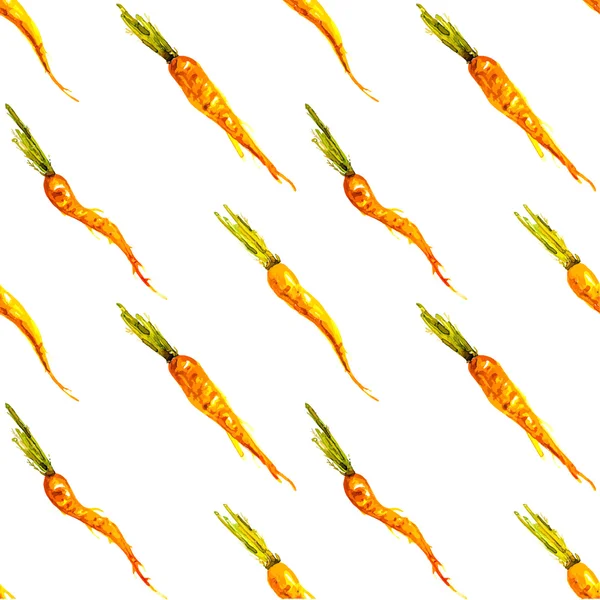 Aquarelle sans couture carottes fond vectoriel — Image vectorielle