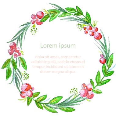 Sulu Boya resimde düğün davetiye kartı