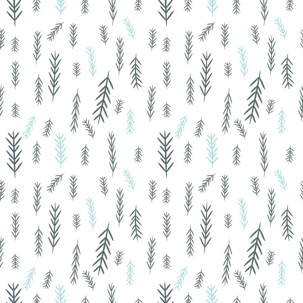 Seamless simple vector graphics pattern. Tile Christmas background with pine-tree. Wrapping paper texture. Merry Christmas! — Stock vektor