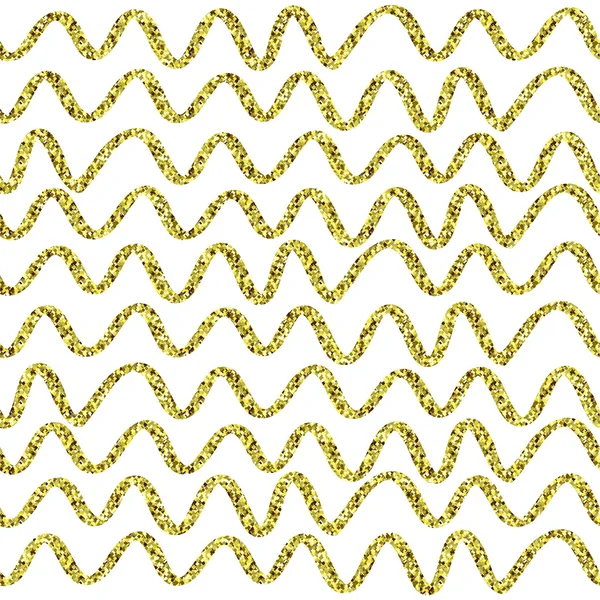 Gold glitter sparkling pattern.  Decorative seamless background. Shiny golden abstract texture. Tile dottetd backdrop. Warping paper with golden circles and dots on white. — 图库矢量图片