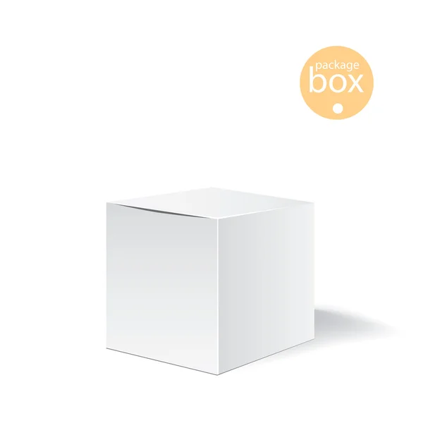 Caja blanca. Embalaje maqueta de plantilla. Bueno para un diseño de alimentos, electrónica, software, cosméticos y otros productos. Vector ilustrado — Vector de stock