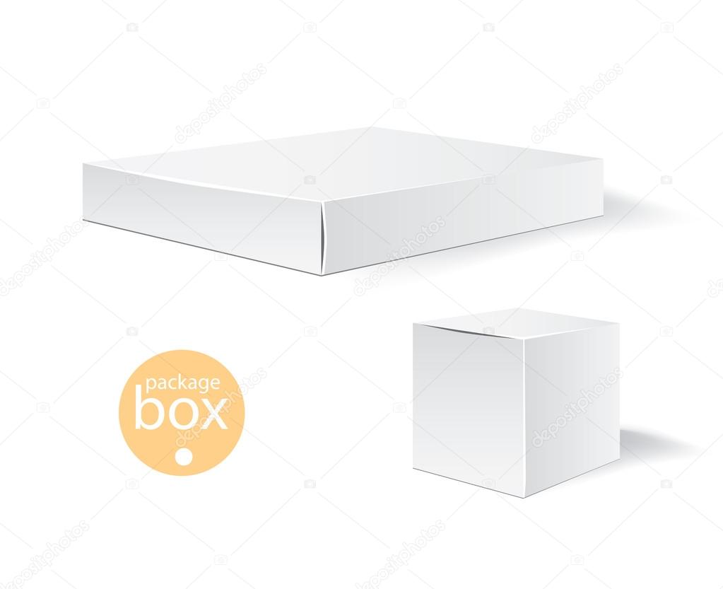 White package box. Packaging mock up template. Good for a food, electronics, software, cosmetics design and other products. Vector illustrated