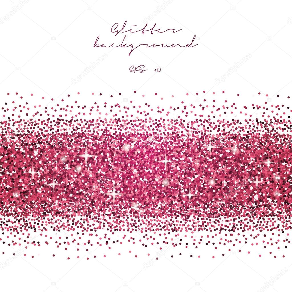 Pink glitter abstract background. Tinsel shiny backdrop. Luxury gold template. Vector