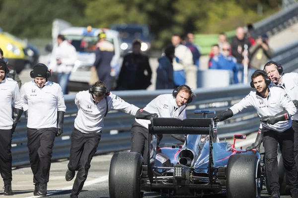 Jenson Button Jerez 2015 — Zdjęcie stockowe