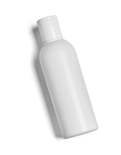 Zblízka Bílé Krásy Krém Kontejner Plastové Láhve Nebo Trubice Bílém — Stock fotografie
