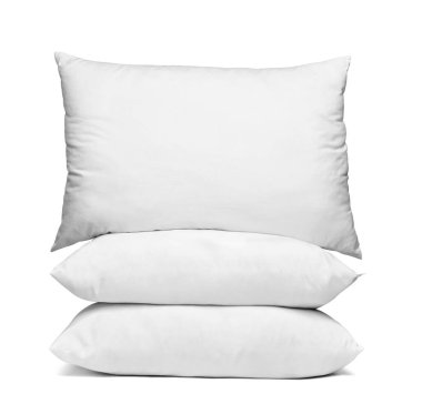 Beyaz arka plandaki beyaz yastığı kapat