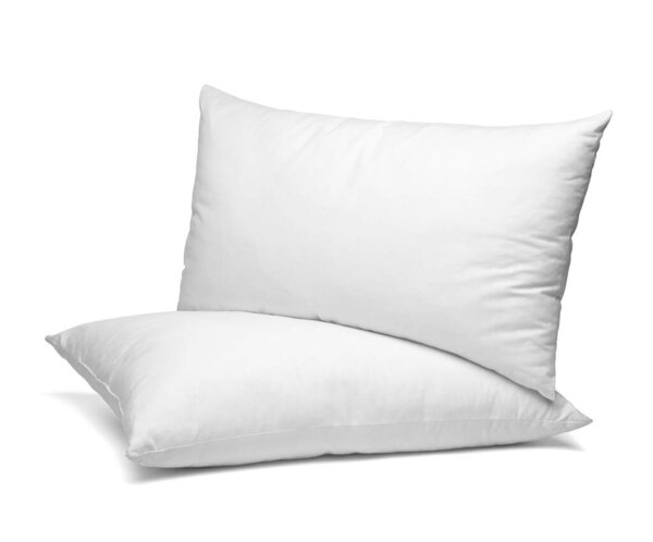 close up of  a white pillow on white background