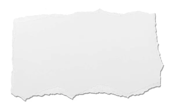 Коллекция Белых Разорванных Листов Бумаги Белом Фоне Каждого Расстреливают Отдельности — стоковое фото