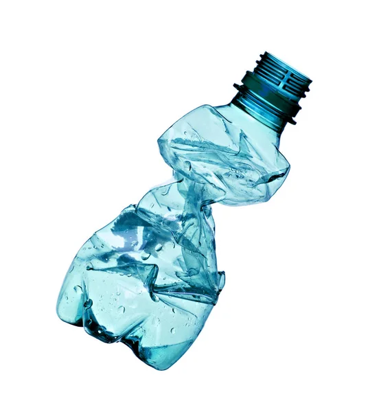 Zbliżenie Plastikowej Butelki Białym Tle — Zdjęcie stockowe