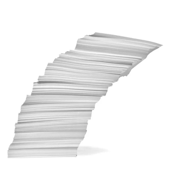 Close Stack Paper White Background — Stock Photo, Image