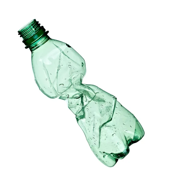 Primo Piano Una Bottiglia Plastica Sfondo Bianco — Foto Stock