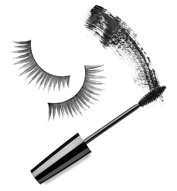 Beyaz arkaplanda rimelin kapağını kapat