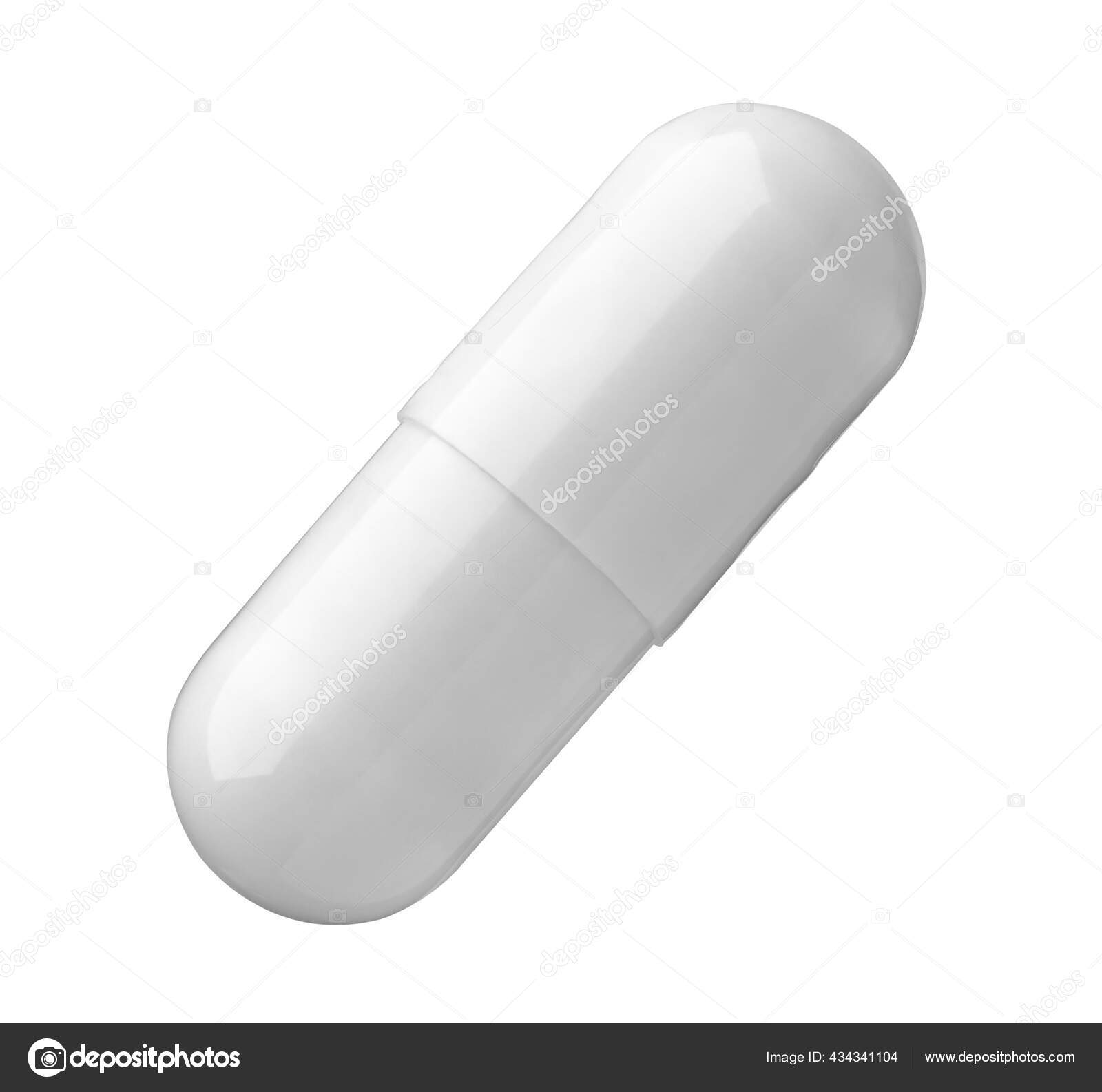 Close White Red Pill White Background — Stock Photo © PicsFive 434341104