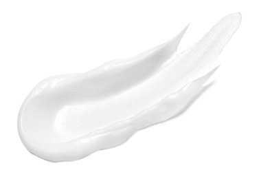 Beyaz arkaplandaki beyaz krema örneğini kapat