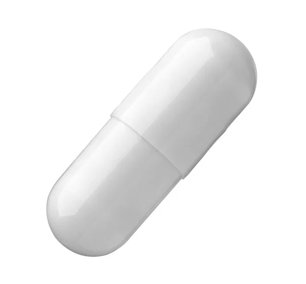 Close White Red Pill White Background — Stock Photo, Image