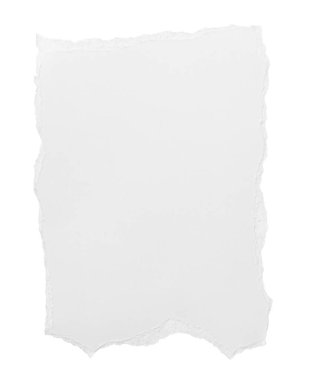 Beyaz zemin üzerinde beyaz yırtık kağıt parçaları koleksiyonu. Her biri ayrı ayrı çekiliyor.