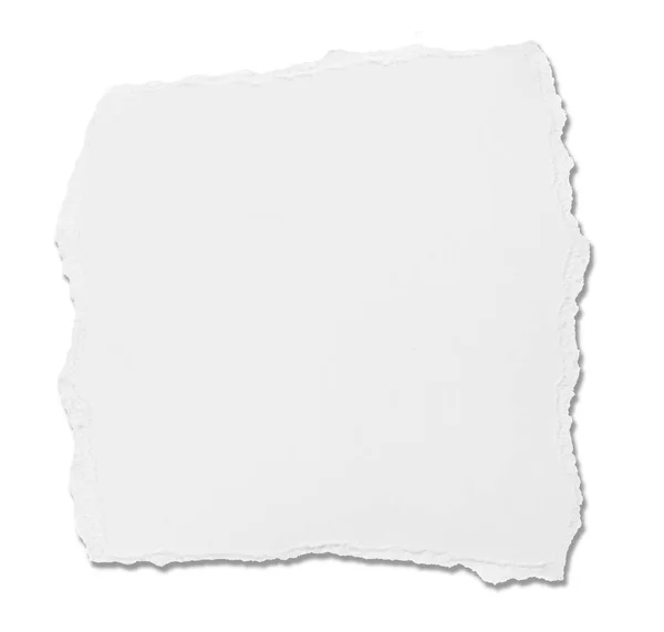 Fehér Tépett Papírdarabok Gyűjteménye Fehér Háttérrel Mindegyiket Külön Lőtték — Stock Fotó