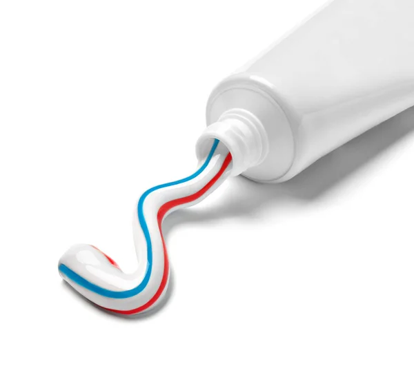 Close Toothpaste Tube White Background — Stock Photo, Image